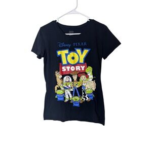 Disney Pixar Toy Story Shirt Womens Small Black Graphic Characters Crewneck‎